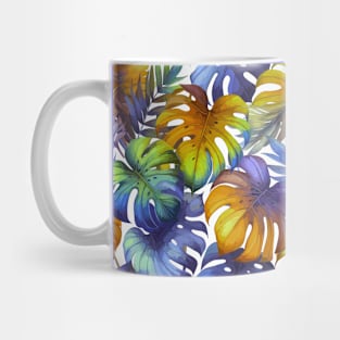 Colorful Monstera Tropical Leaves Mug